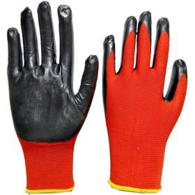 تصویر از دستکش ضد برش قرمز مشکی